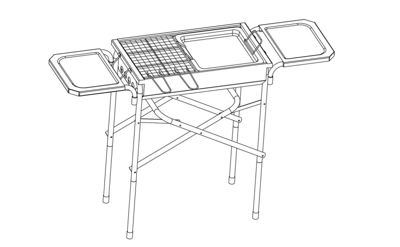 BBQ Camping kannettavan hiiligrillin kokoamisohjeet