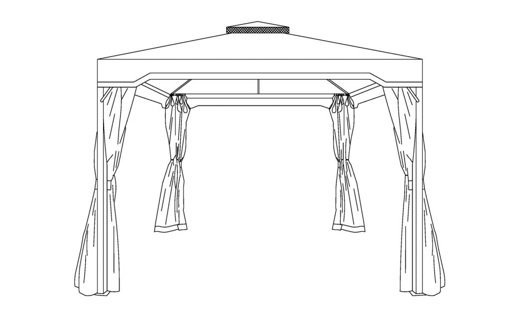 10 Ft x 10 Ft Iron Patio Gazebo -asennusopas