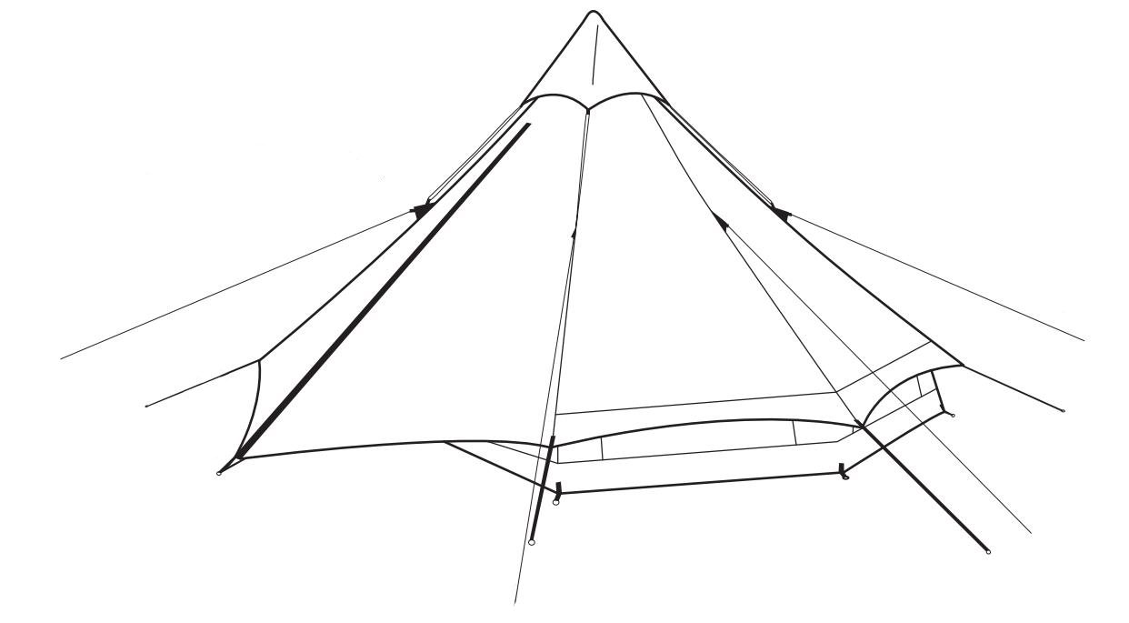 Puuvillateltan pyramiditeltan asennusohjeet