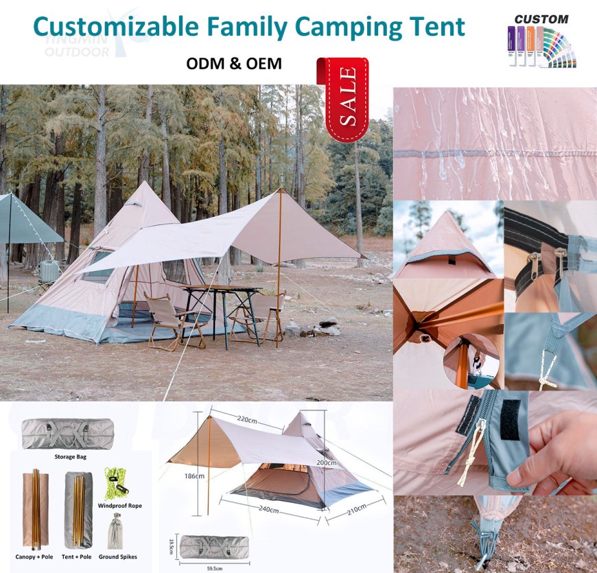 Mukava tilava teltta perheen/ryhmän campingï¼