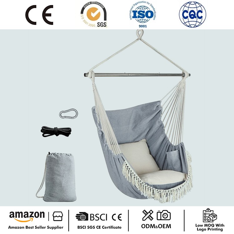 Kannettava Macrame riipputuoli sivutaskulla